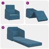 vidaXL Sofa Bed Blue 65 x 80 x 83 cm Velvet