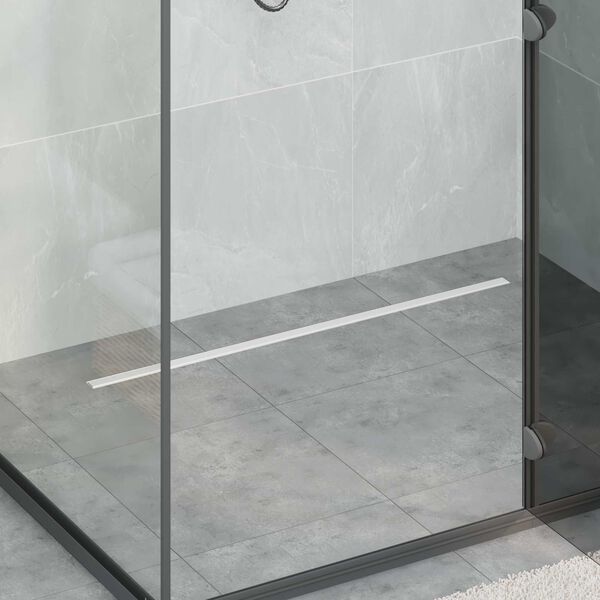 vidaXL 360&deg; Shower Drain with Slim Model Silver 90 cm