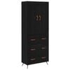 vidaXL Highboard Black Oak 69.5 x 34 x 180 cm Engineered Wood