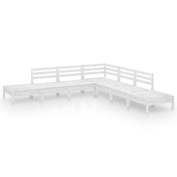 vidaXL 7 Piece Garden Lounge Set Solid Pinewood White