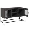 vidaXL TV Cabinet Black 100.5x39x60.5 cm Steel