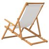 vidaXL Folding Beach Chair Solid Wood Teak Cream