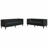vidaXL Living Room Couch 2 pcs Black Velvet