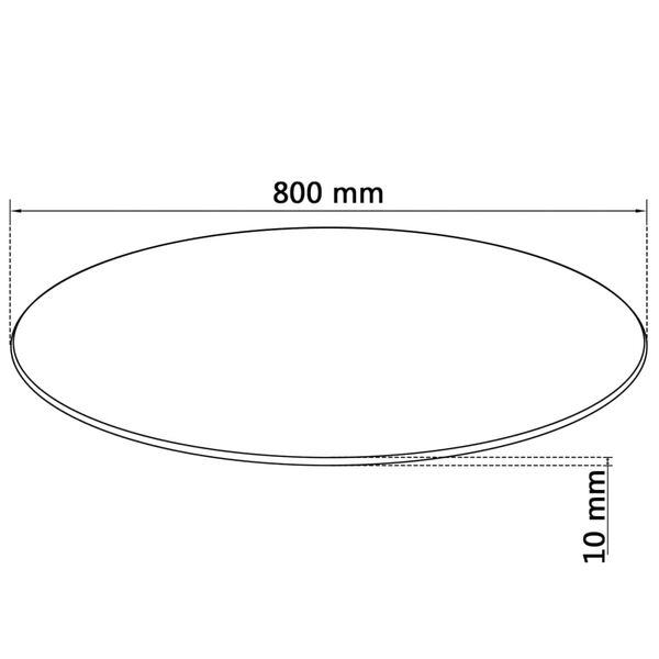 vidaXL Table Top Tempered Glass Round 800 mm