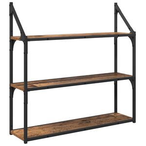 vidaXL Wall Shelf Old Wood 80 x 21 x 78.5 cm Engineered Wood