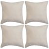 vidaXL Cushion Covers 4 pcs 50x50 cm Polyester Faux Suede Beige