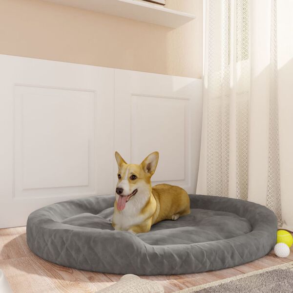vidaXL Dog Bed Grey 110x90x23 cm Plush