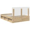 vidaXL Bed Frame with Headboard Sonoma 160 x 200 cm Solid Pine Wood