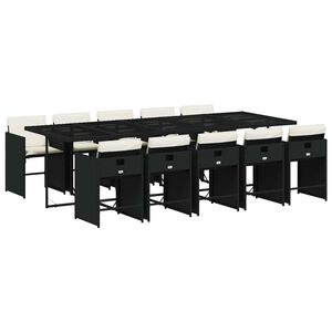 vidaXL Garden Dining Set | Black, Cream White