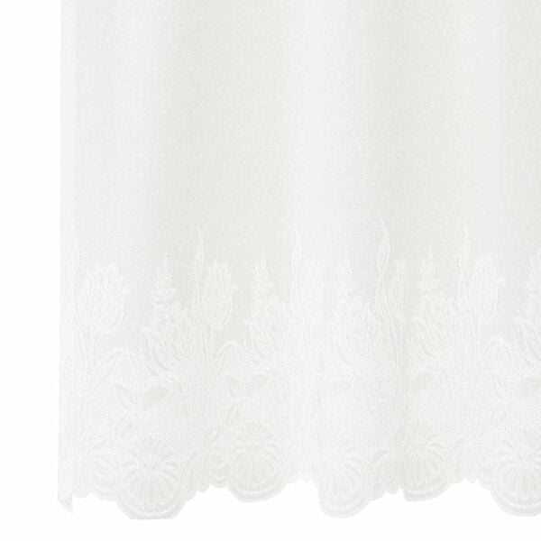 vidaXL Lace Curtain with Curtains Floral White 120 x 900 cm Polyester