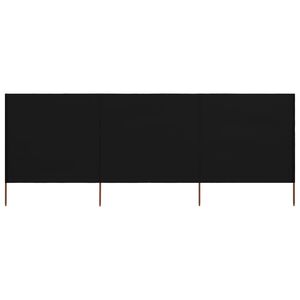 vidaXL 3-panel Wind Screen Fabric 400x120 cm Black