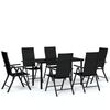 vidaXL 7 Piece Garden Dining Set Black