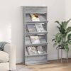 vidaXL Magazine Rack Grey Sonoma 70 x 41 x 156 cm Engineered Wood