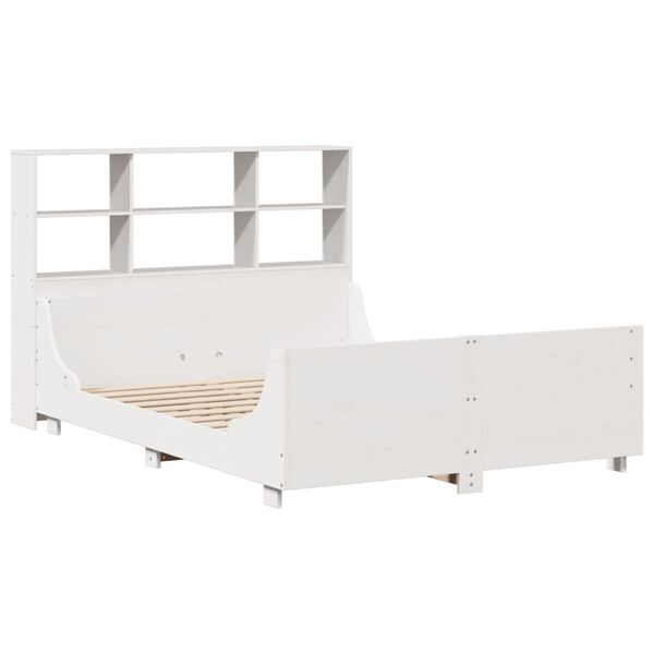vidaXL Bookcase Bed without Mattress White 140x190 cm Solid Wood