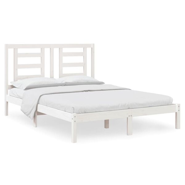 vidaXL Bed Frame without Mattress White 140x200 cm Solid Wood Pine