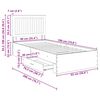 vidaXL Bed Frame with Drawer Concrete Grey 90 x 190 cm Engineered Wood