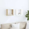vidaXL Wall Cube Shelves 2 pcs White and Sonoma Oak 30x15x30 cm