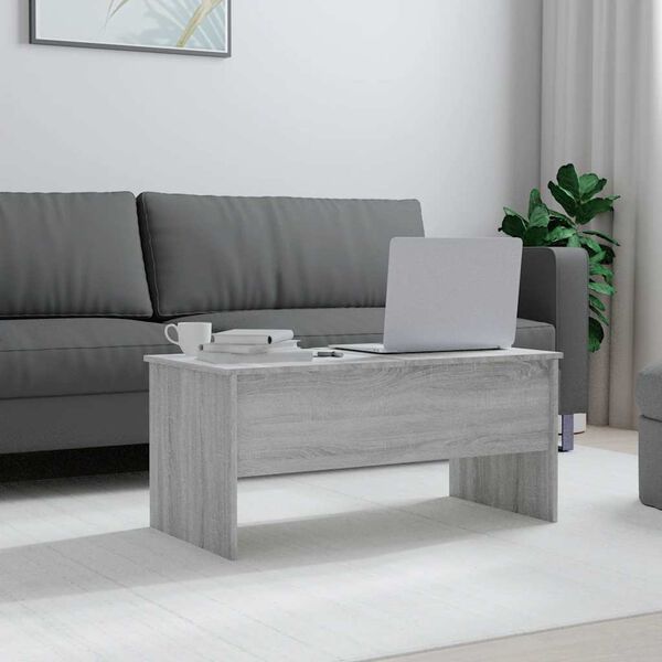 vidaXL Coffee Table Grey Sonoma 102x50.5x46.5 cm Engineered Wood