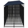 vidaXL Outdoor Dog Kennel with Roof Steel 16.59 m&sup2;