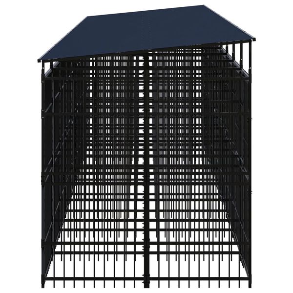 vidaXL Outdoor Dog Kennel with Roof Steel 16.59 m&sup2;