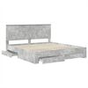 vidaXL Bed Frame Concrete Grey 180 x 200 cm Engineered Wood