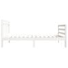 vidaXL Bed Frame without Mattress White Single Solid Wood