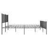 vidaXL Metal Bed Frame without Mattress with Footboard Black 200x200cm
