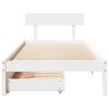 vidaXL Bed Frame without Mattress White 75x190 cm Small Single Solid Wood Pine