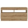 vidaXL TV Cabinet with LED Lights Artisan Oak 260x35x40 cm Engineered Wood