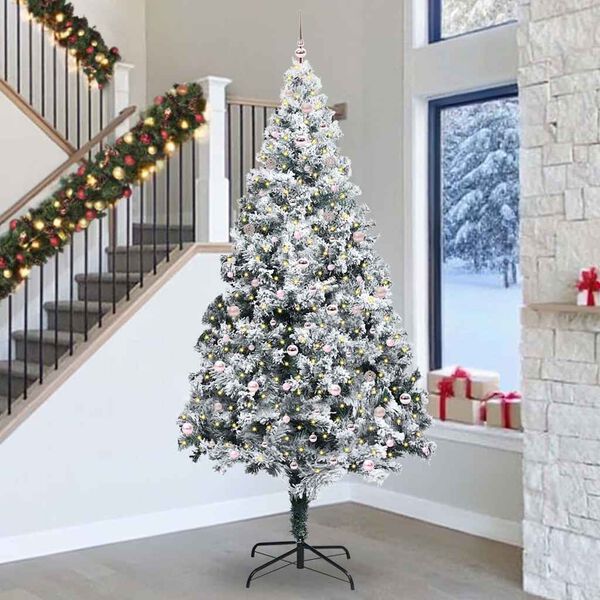vidaXL Christmas Tree with 300 LEDs with Stand Green 300 cm PVC