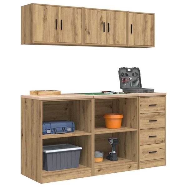 vidaXL Garage Cabinets 6 pcs Artisan Oak Engineered Wood