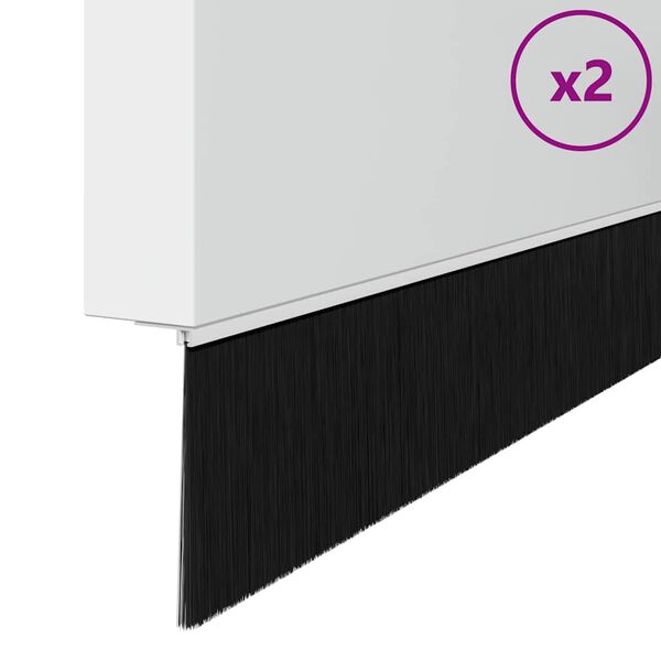 vidaXL Screw-on Door Brush Seals 2 pcs White 100 cm Aluminium Alloy