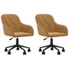 vidaXL Swivel Dining Chairs 2 pcs Brown Velvet