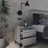 vidaXL Bed Cabinet with Metal Legs Grey Sonoma 40x35x50 cm