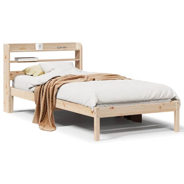 vidaXL Bed Frame without Mattress 75x190 cm Small Single Solid Wood Pine