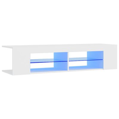 vidaXL TV Cabinet with LED Lights White 135x39x30 cm