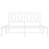 vidaXL Metal Bed Frame without Mattress with Headboard White 135x190cm