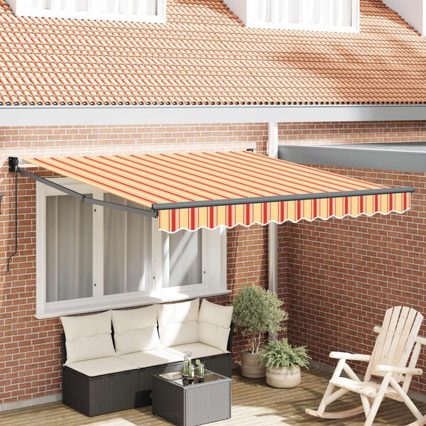 vidaXL Awning Manual Yellow and Orange 350 x 250 x 165 cm Polyester