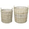 vidaXL Planter Basket GENDT 2 pcs Natural Grey Kubu Rattan