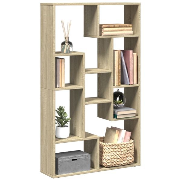 vidaXL Bookcase Sonoma Oak 72x20x120.5 cm Engineered Wood