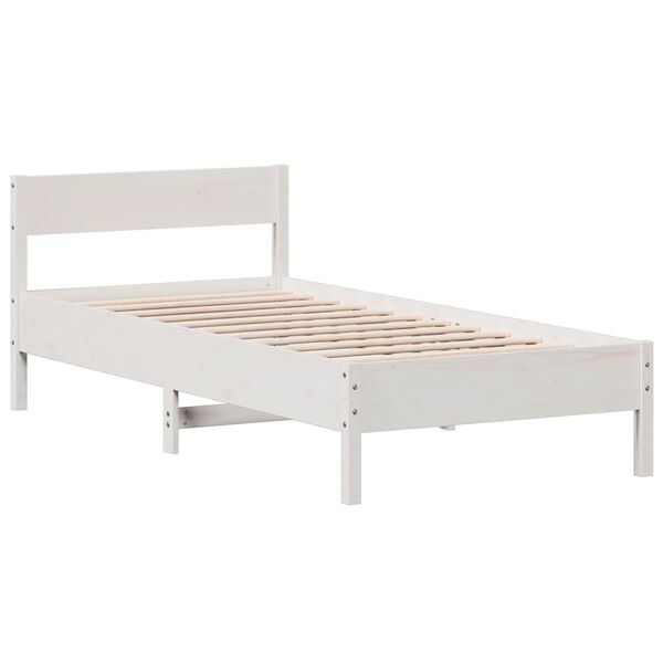 vidaXL Bed Frame without Mattress White 100x200 cm Solid Wood Pine