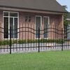 vidaXL Garden Fence with Spear Top Black 240x100 cm Powder-coated Steel