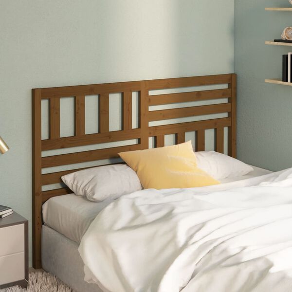 vidaXL Bed Headboard Honey Brown 141x4x100 cm Solid Wood Pine