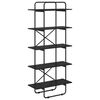 vidaXL Bookshelf 5-Tier 80 x 35 x 175.5 cm PB Black Oak