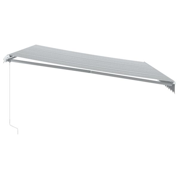 vidaXL Manual Retractable Awning Anthracite&White 500x350 cm
