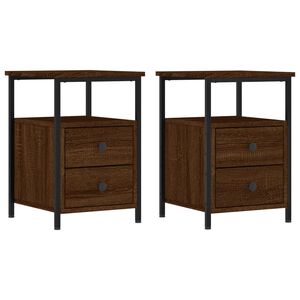 vidaXL Bedside Cabinets 2 pcs Brown Oak 34x35.5x50 cm Engineered Wood