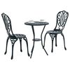vidaXL Garden Bistro Set 3 pcs Green Aluminium