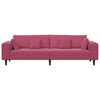 vidaXL Sofa with Cushion Wine Red 250 x 77 x 76 cm Velvet