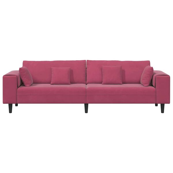 vidaXL Sofa with Cushion Wine Red 250 x 77 x 76 cm Velvet