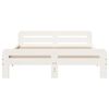vidaXL Bed Frame without Mattress White 150x200 cm King Size Solid Wood Pine